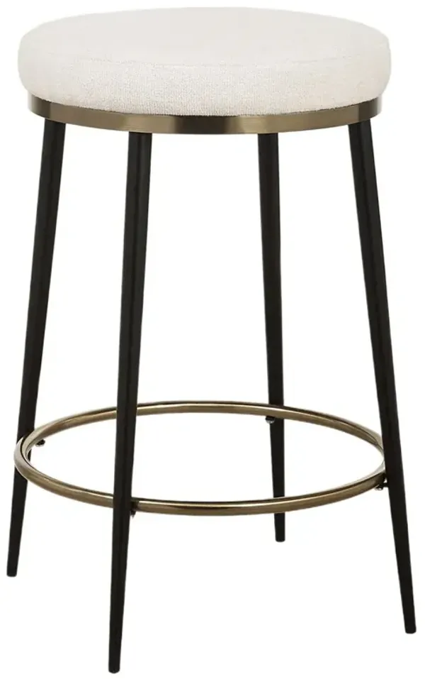 Bastian Counter Stool, Black/Textured Cream