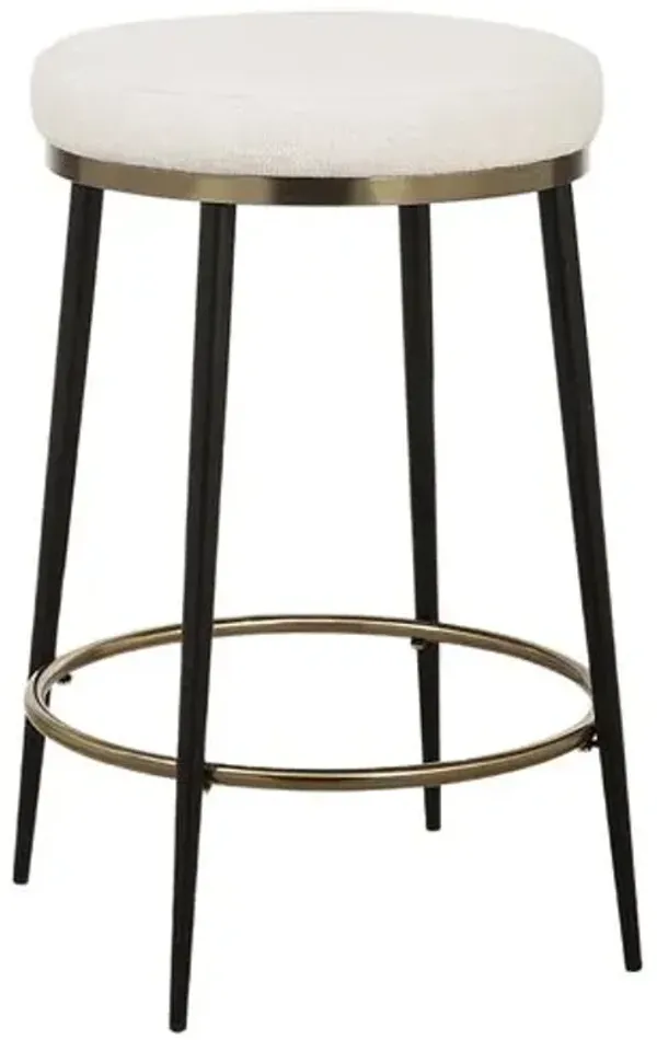 Bastian Counter Stool - Black/Textured Cream