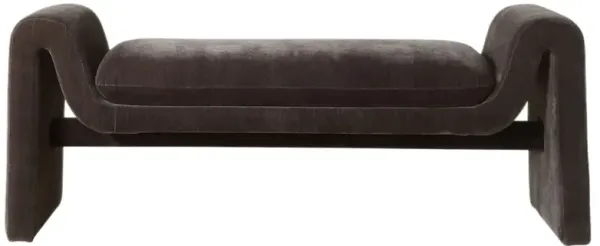 Brisa Velvet Bench, Gray