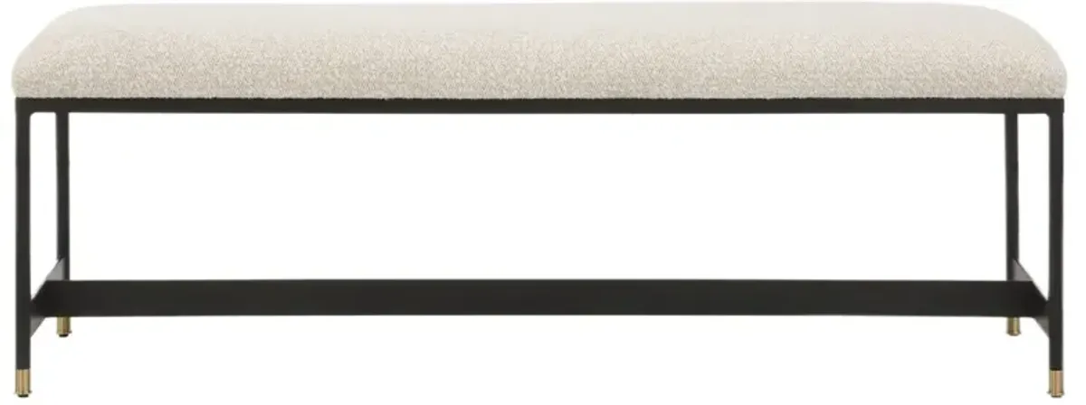 Estella Wool Bench, Black/White