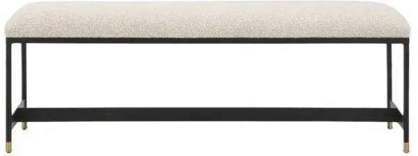 Estella Wool Bench, Black/White