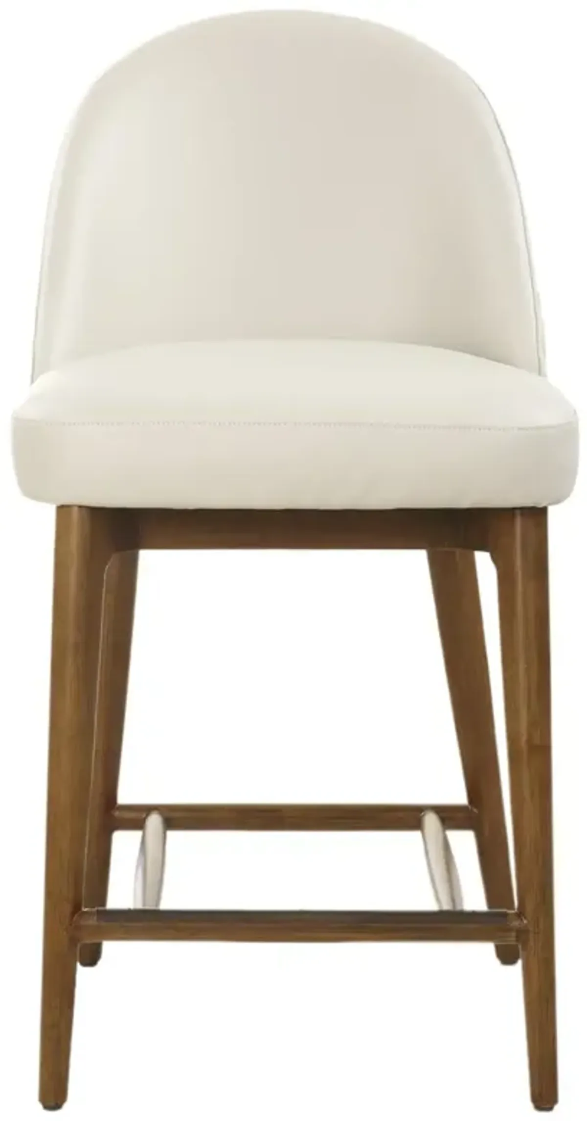Ismeris Tufted Faux Leather Counter Stool, Brown/Cream