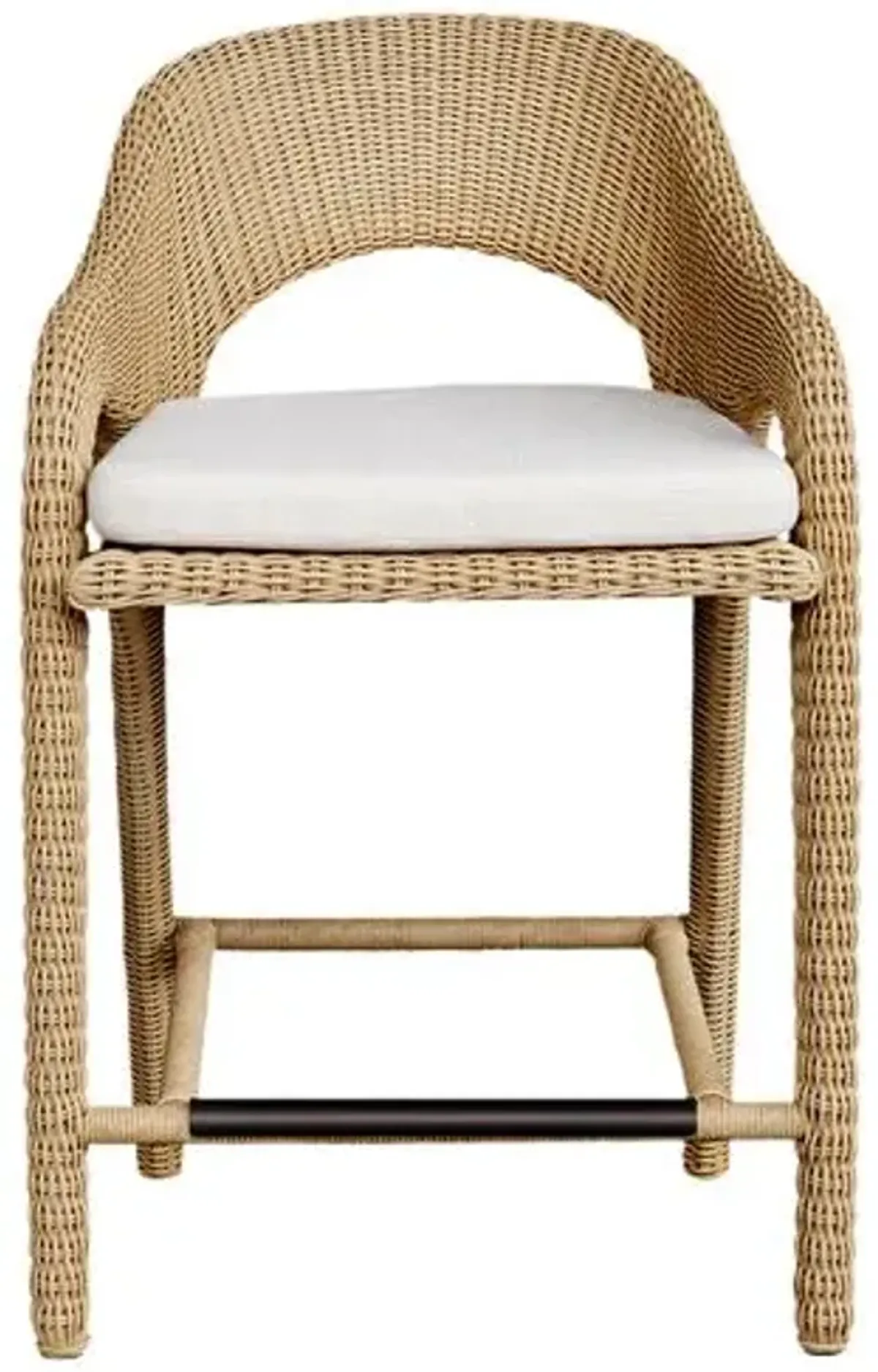 Yasmina Outdoor Wicker Counter Stool - Natural