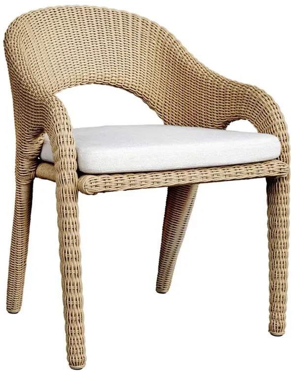 Yasmina Outdoor Wicker Dining Armchair, Natural