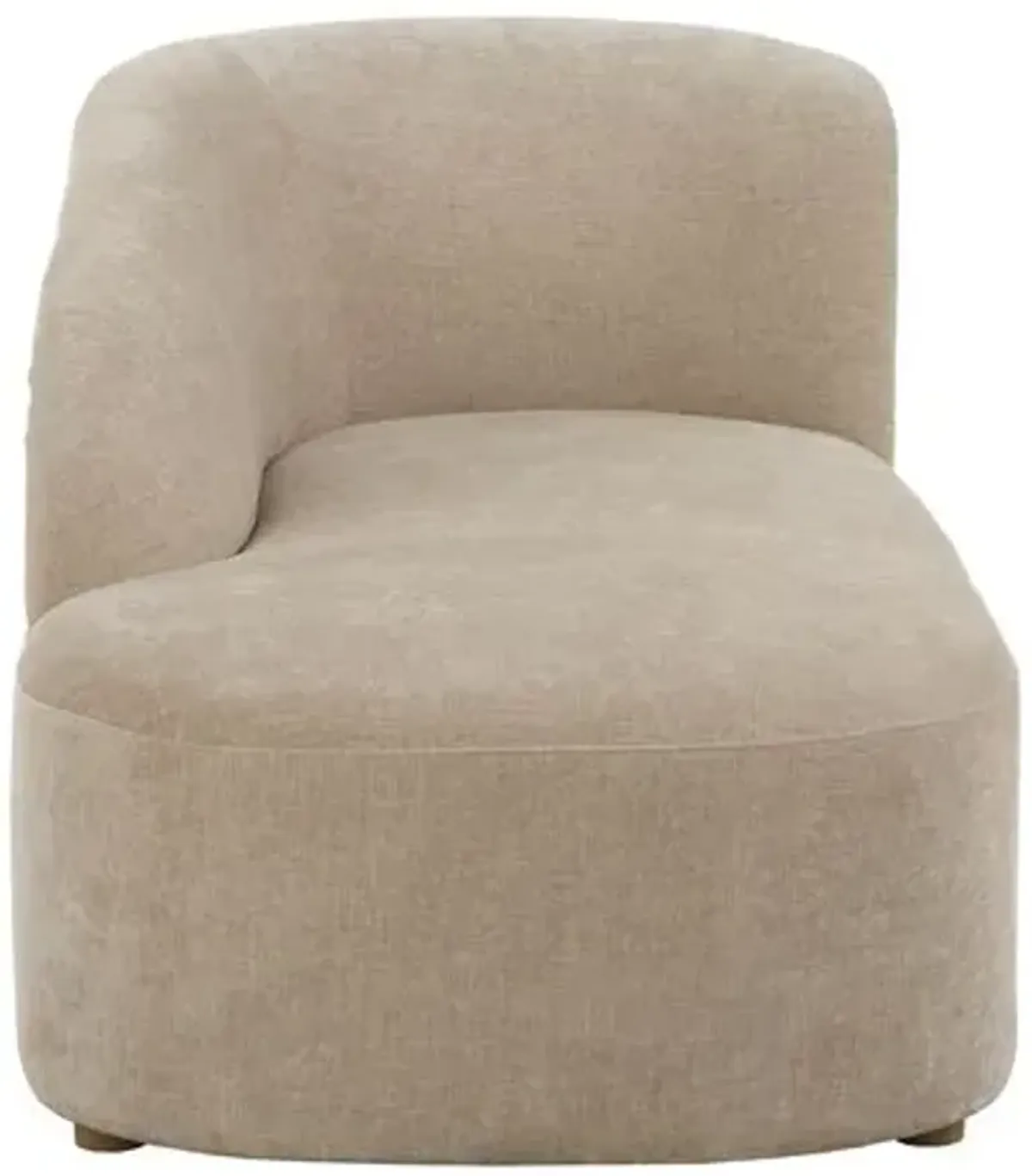 Gideon One-Arm Crosshatched Velvet Chaise Lounge - Flax - Brown - Comfortable, Sturdy, Stylish