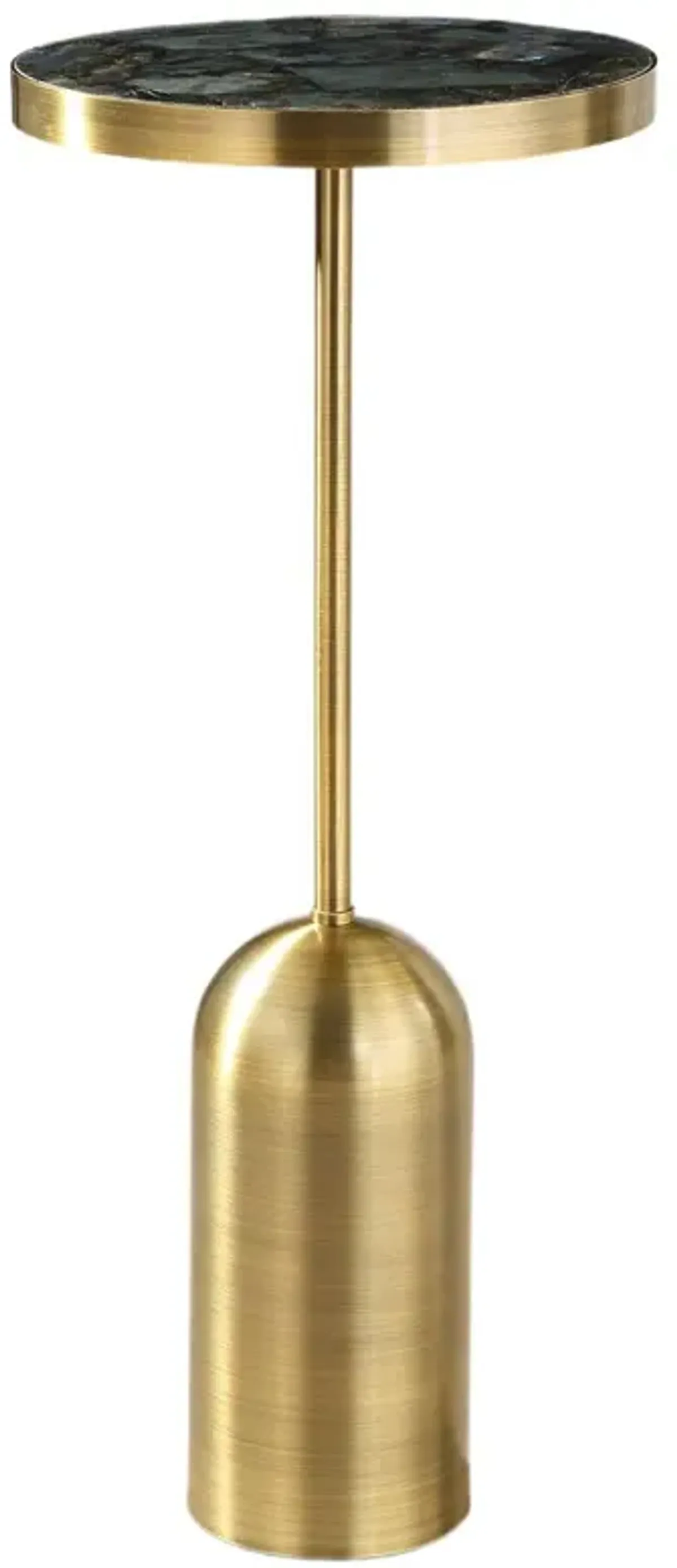 Nerissa Marble Drink Table - Brass - Gold