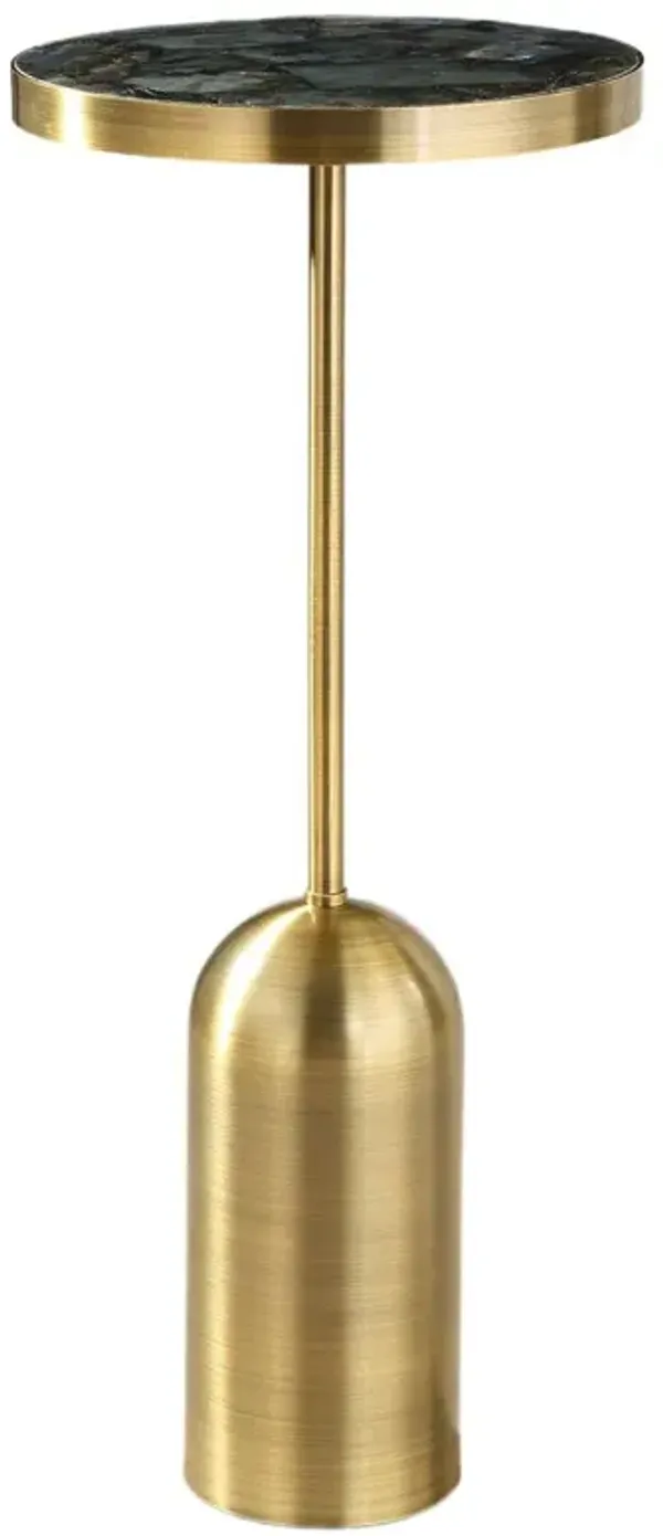 Nerissa Marble Drink Table - Brass - Gold