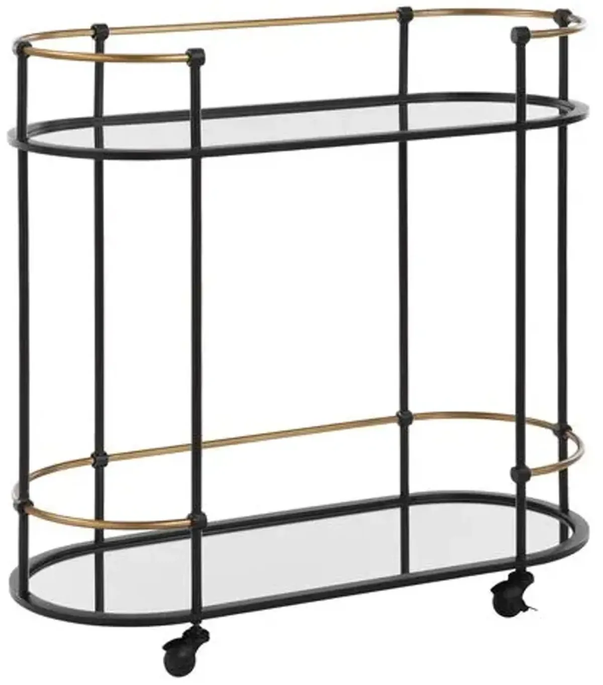 Cassian Bar Cart - Black/Brass