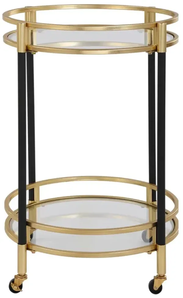 Gabrielle Bar Cart, Black/Brass