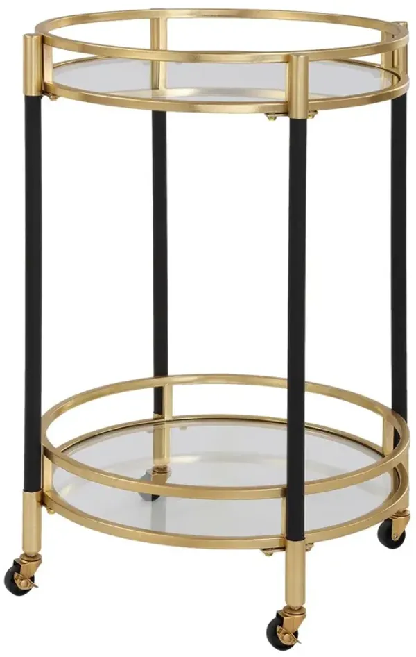 Gabrielle Bar Cart, Black/Brass