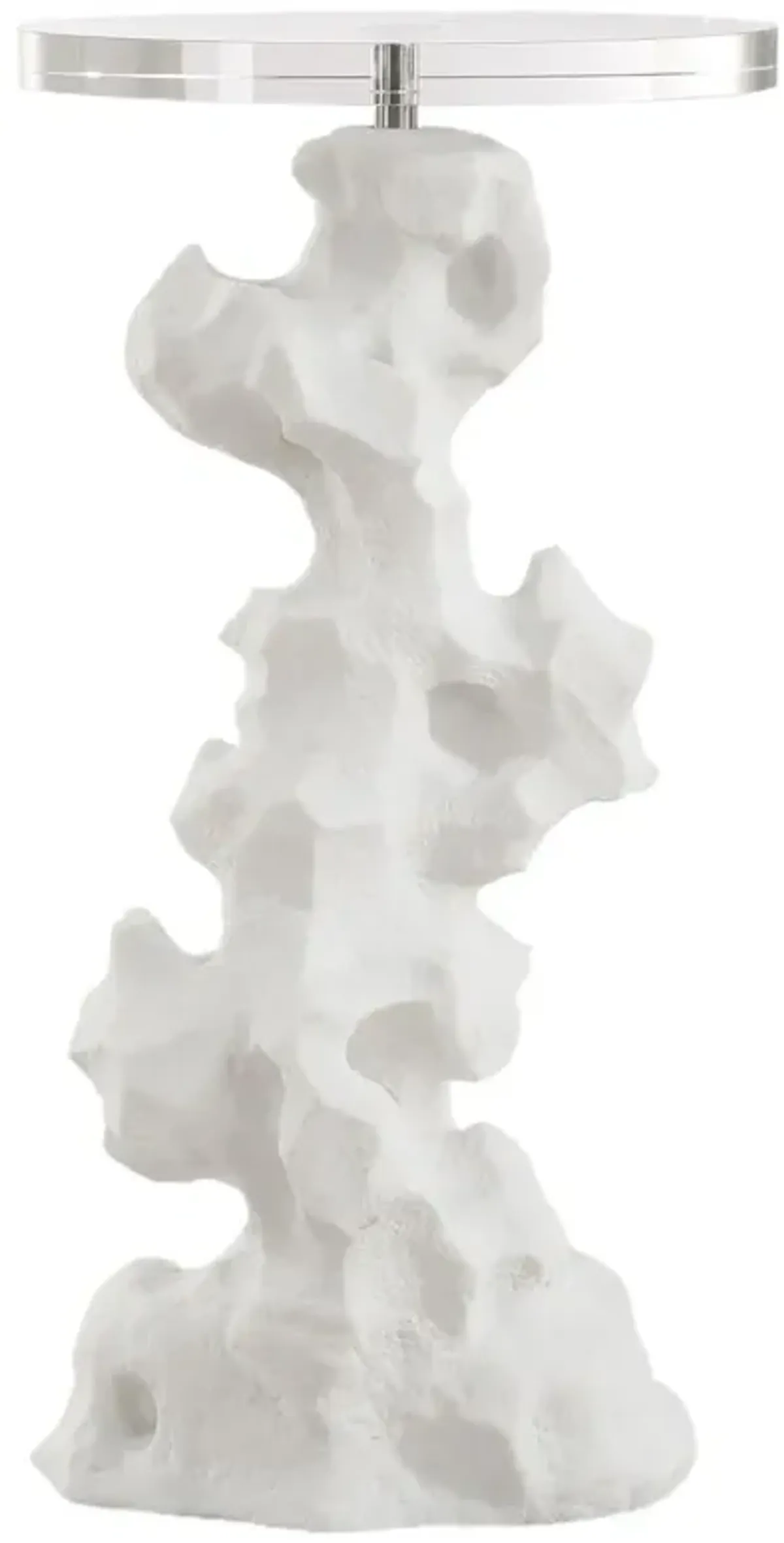 Alessandra Stone/Crystal Drink Table - White