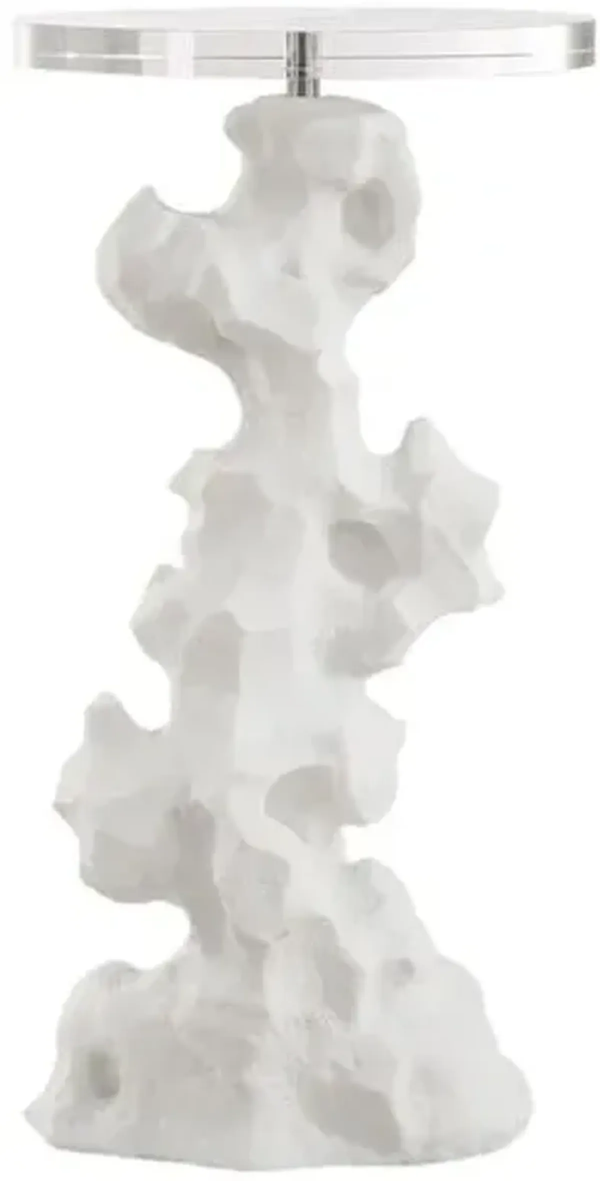 Alessandra Stone/Crystal Drink Table - White