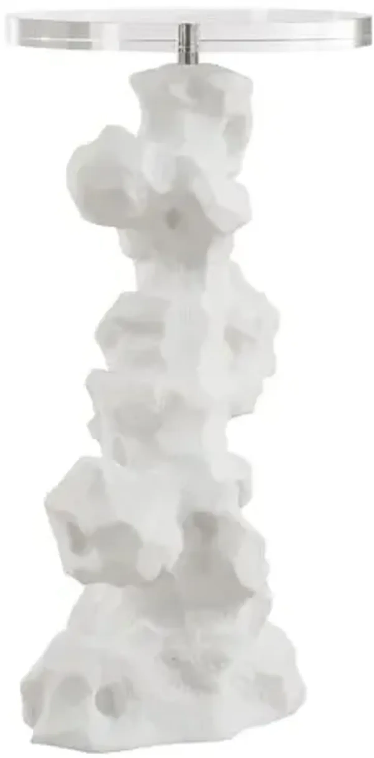 Alessandra Stone/Crystal Drink Table - White