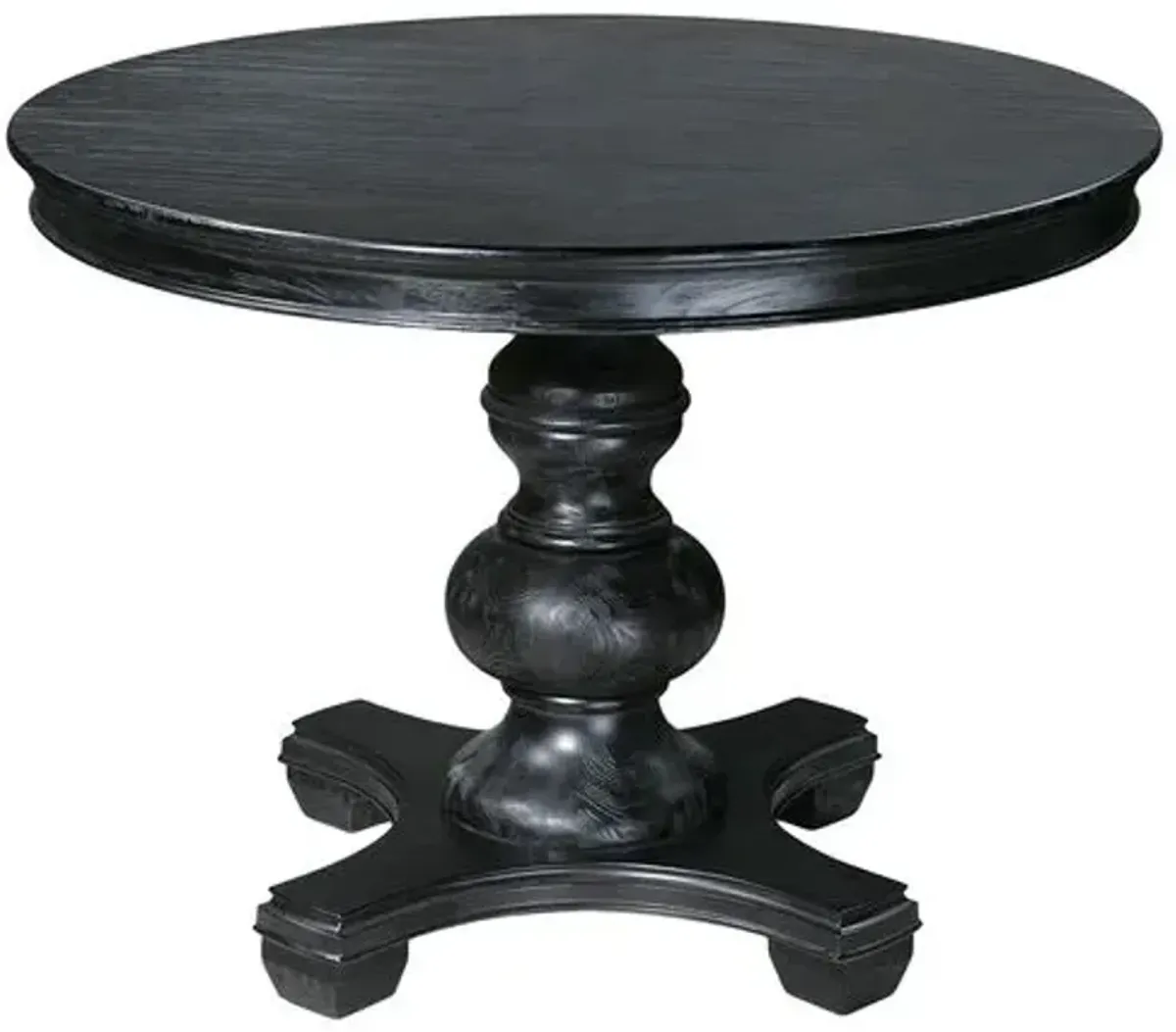 Amira 42" Round Pedestal Dining Table - Black