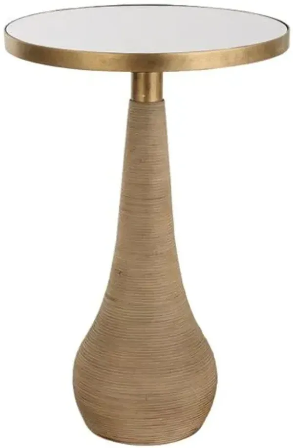 Melisande Rattan Accent Table - Natural - Brown - 24Hx16Wx16D in