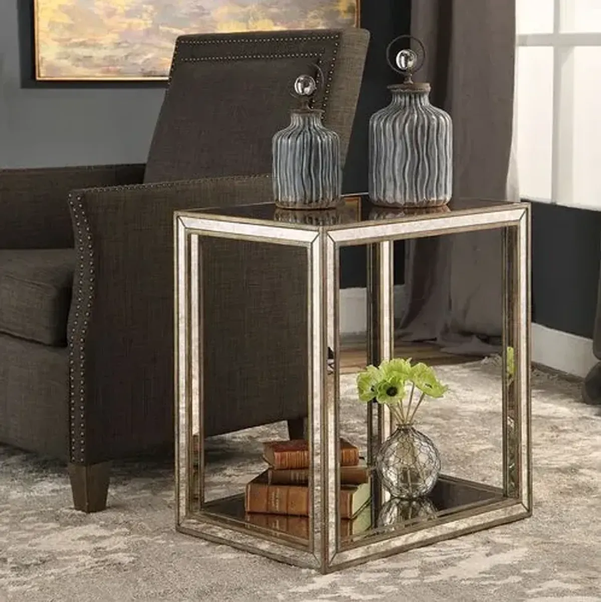 Severin End Table - Silver