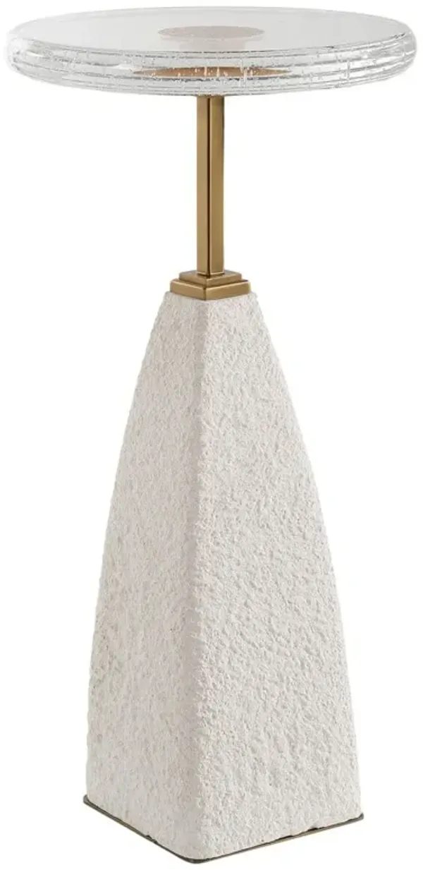 Donatella Sandstone Drink Table - White