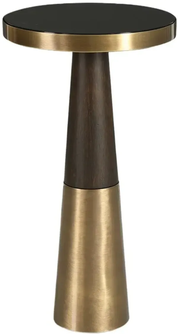Arabella Accent Table, Espresso/Brass