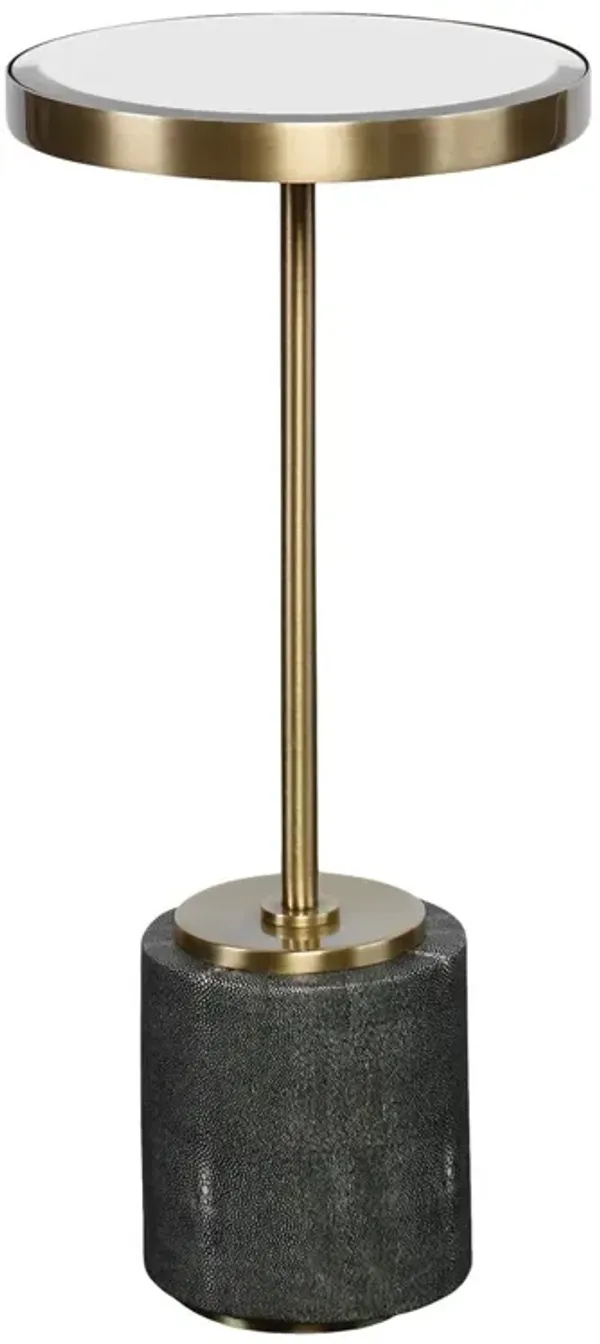 Uliana Faux Shagreen Drink Table - Brass/Gray