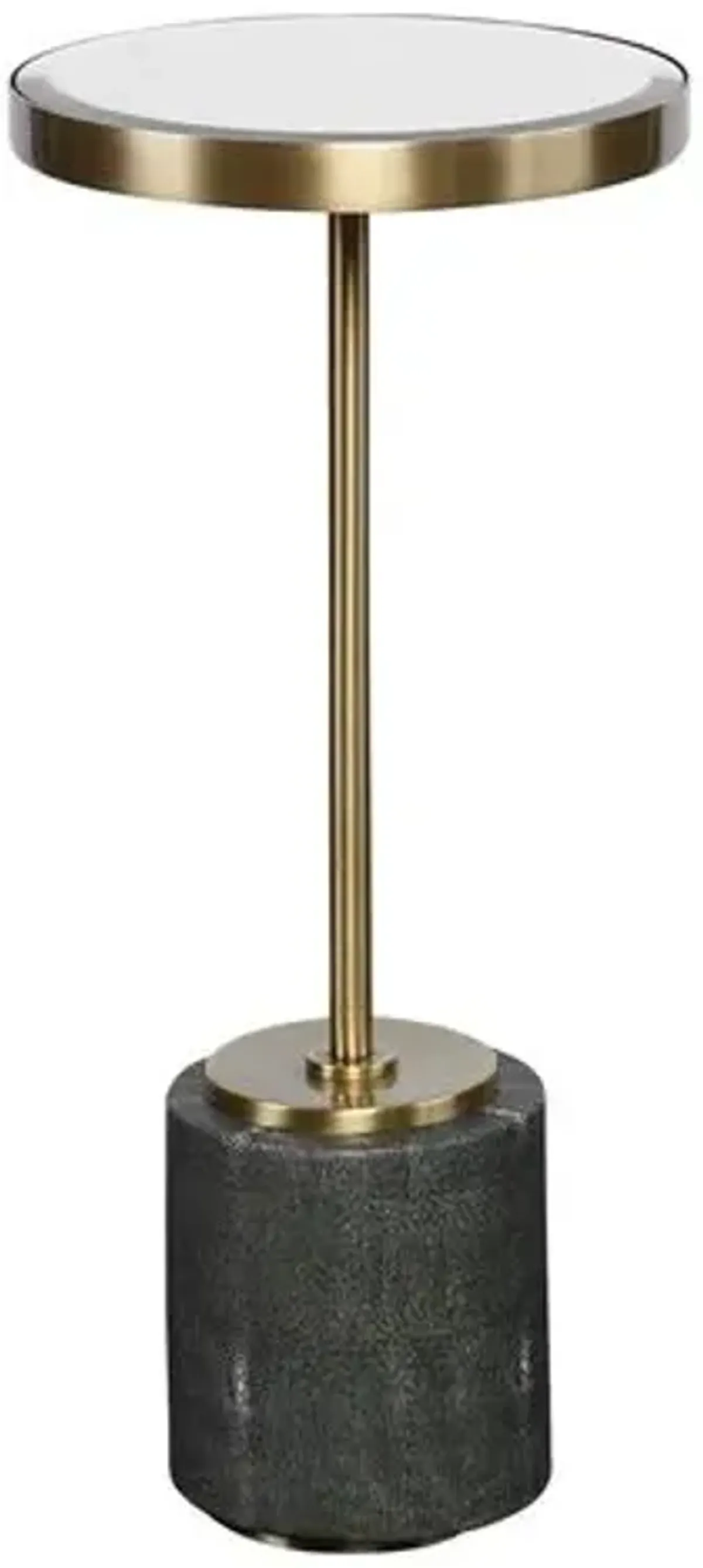 Uliana Faux Shagreen Drink Table - Brass/Gray