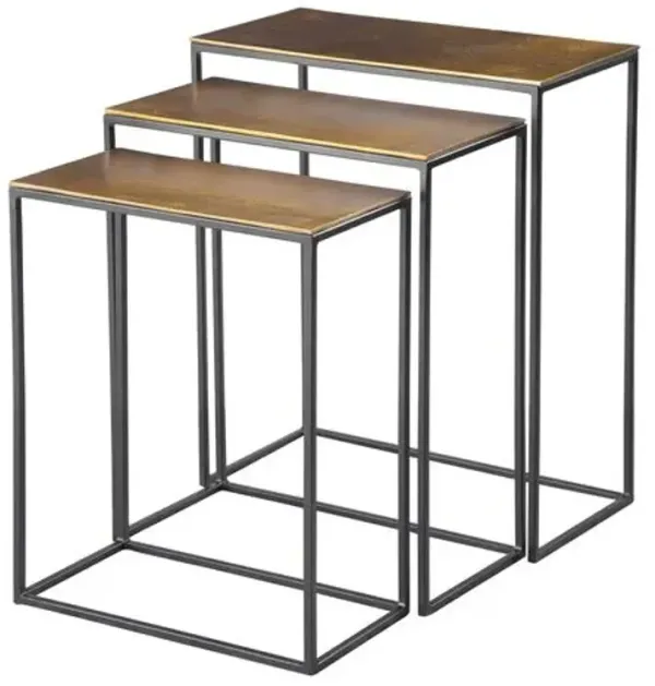 Set of 3 Ximena Nesting Tables - Gold