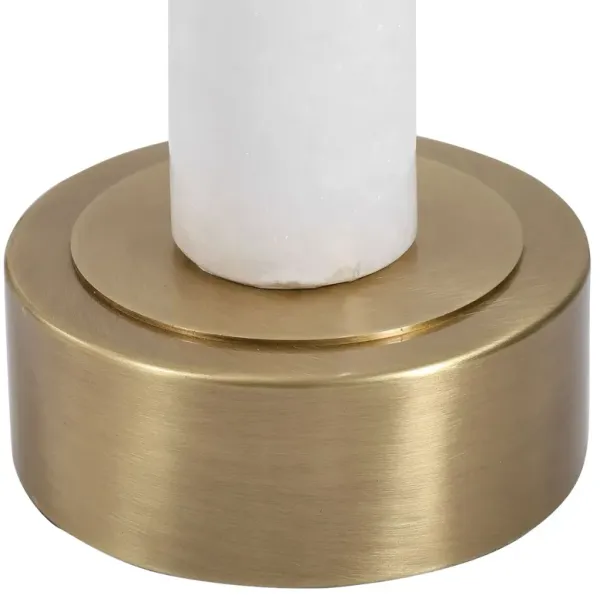 Callenor Marble Accent Table, Brass/White