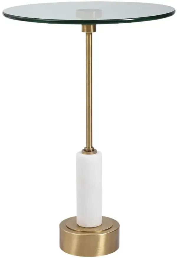 Callenor Marble Accent Table, Brass/White