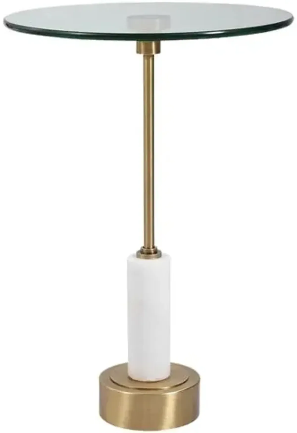 Callenor Marble Accent Table - Brass/White - Multi - 24Hx15.75Wx15.75D in