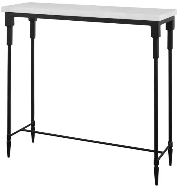 Raphael Marble Console Table, Black/White