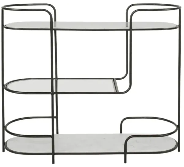 Talia Marble Bar Console, Black/White
