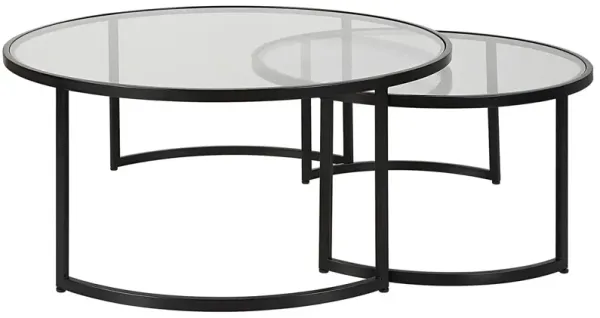 S/2 Benedicta Glass Nesting Coffee Tables