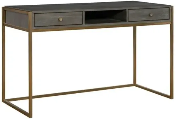 Nolwen Writing Desk - Brass/Natural - Brown