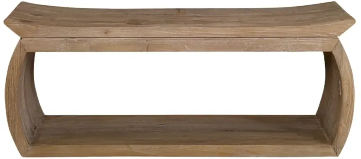 Tessa Reclaimed Elm Wood Bench, Natural