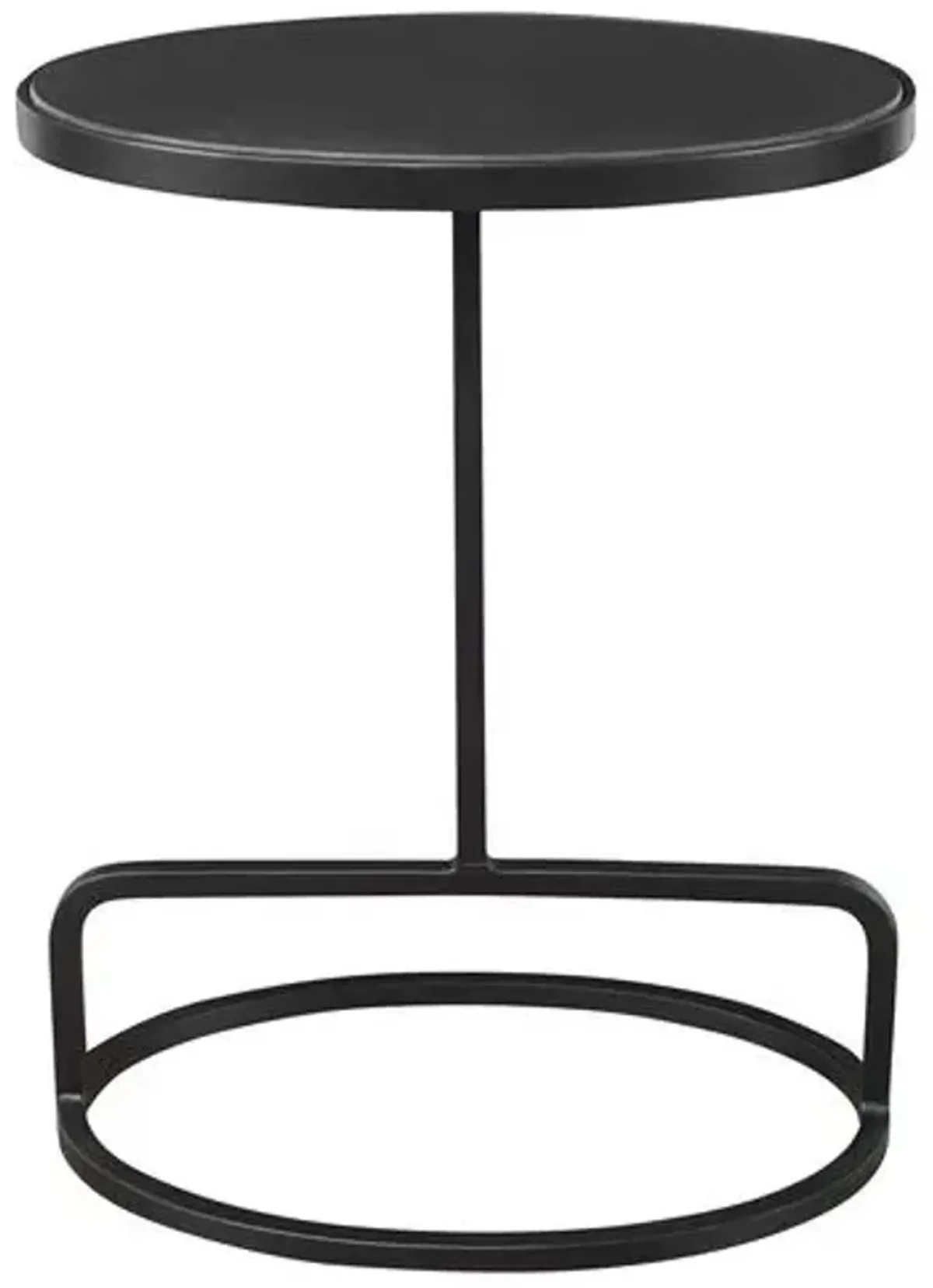 Rosa Marble Oval Accent Table - Black - 23Hx18Wx12D in