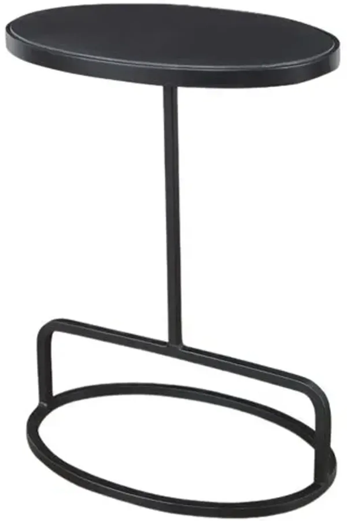 Rosa Marble Oval Accent Table - Black - 23Hx18Wx12D in