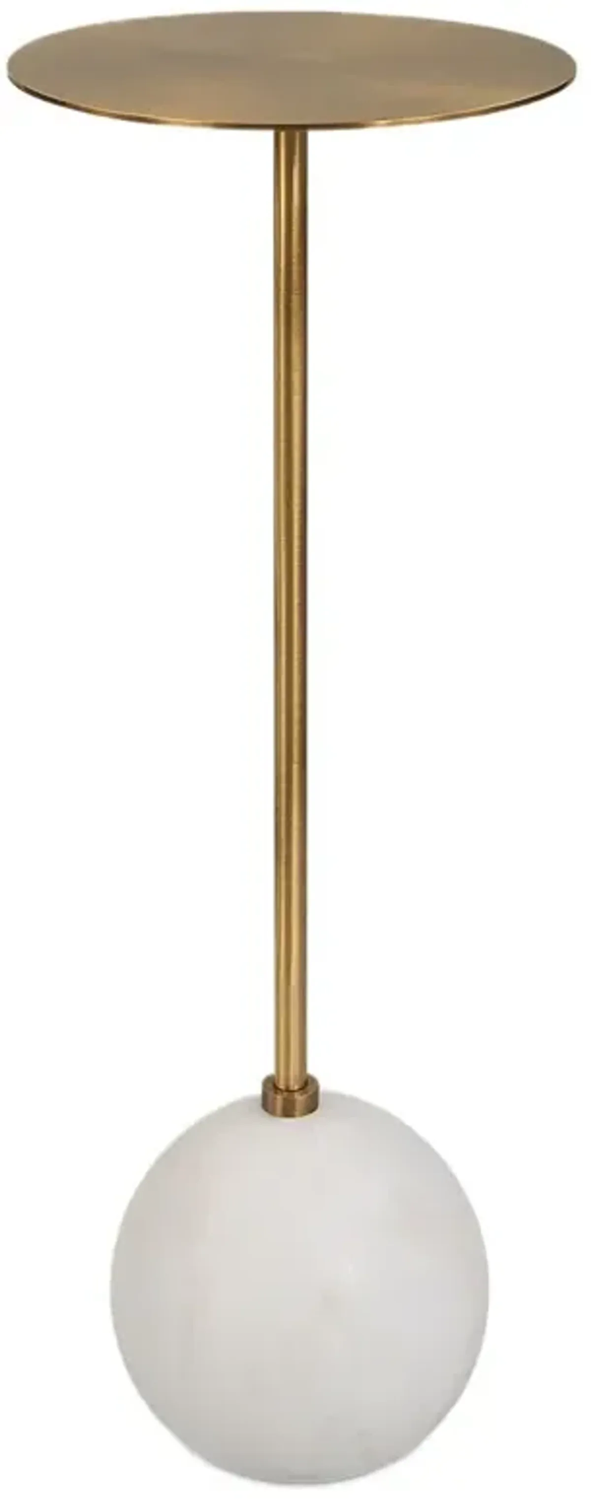 Caleb Marble Drink Table - White