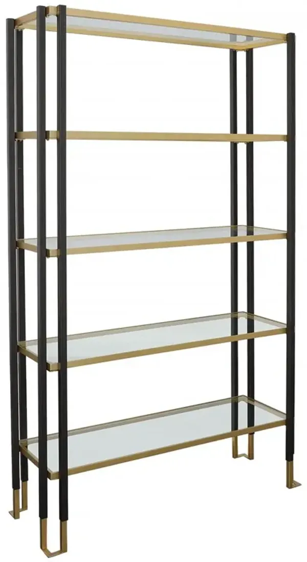 August 5-Tier Etagere - Black/Gold - Multi