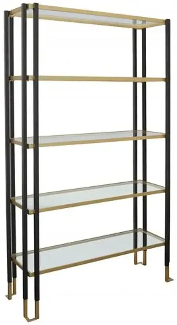 August 5-Tier Etagere - Black/Gold - Multi