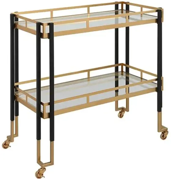 August Bar Cart - Black/Gold - Multi