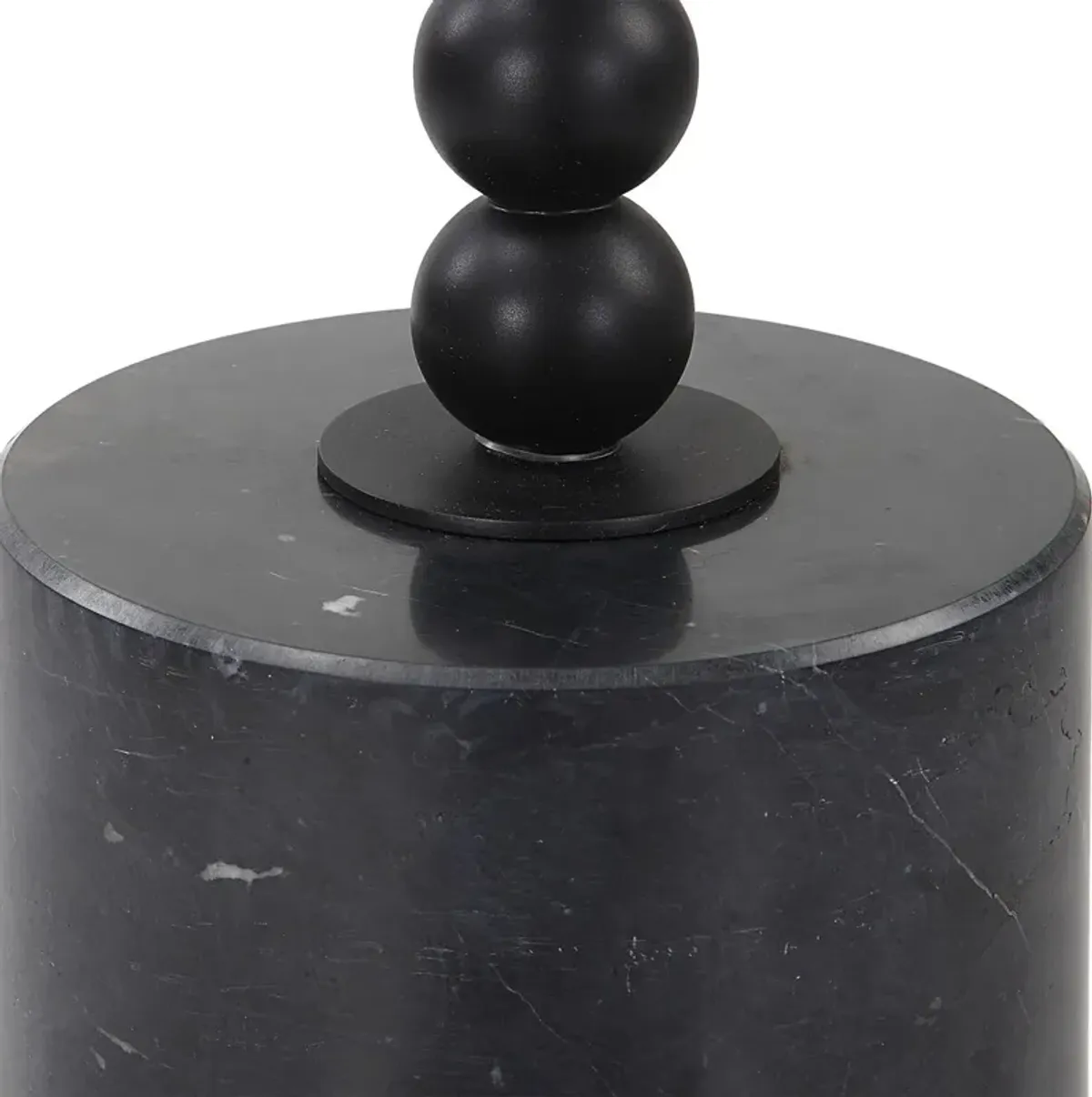 Aurelie Marble/Iron Drink Table - Black