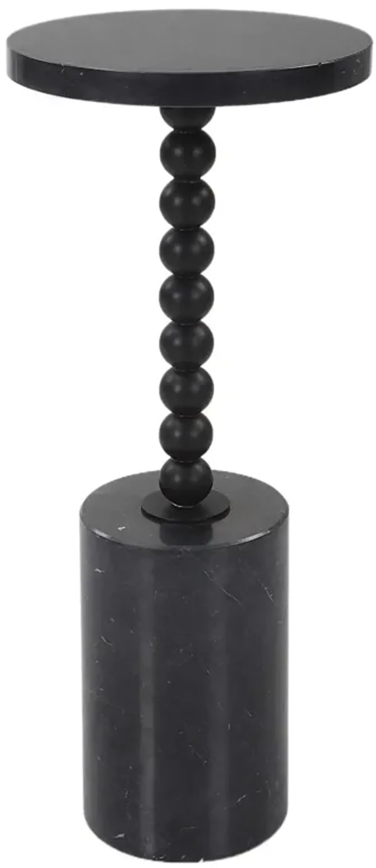 Aurelie Marble/Iron Drink Table - Black