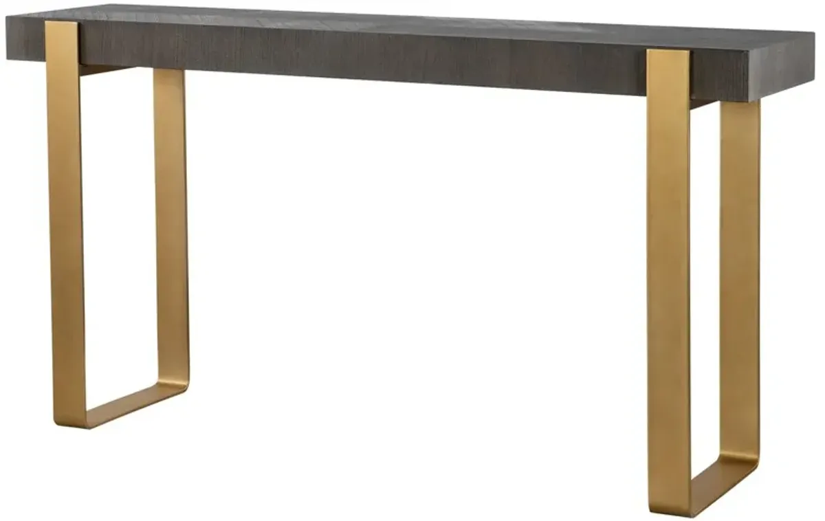 Yorick Console Table, Brass/Natural