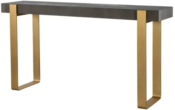Yorick Console Table, Brass/Natural