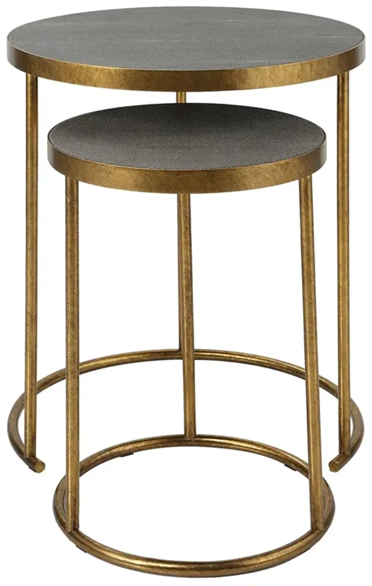 S/2 Emiliano Faux Shagreen Nesting Tables