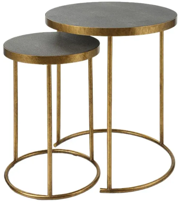 S/2 Emiliano Faux Shagreen Nesting Tables