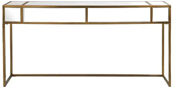 Wendell Mirrored Console Table, Gold