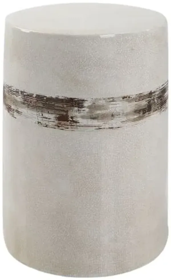 Quentin Ceramic Garden Stool - White