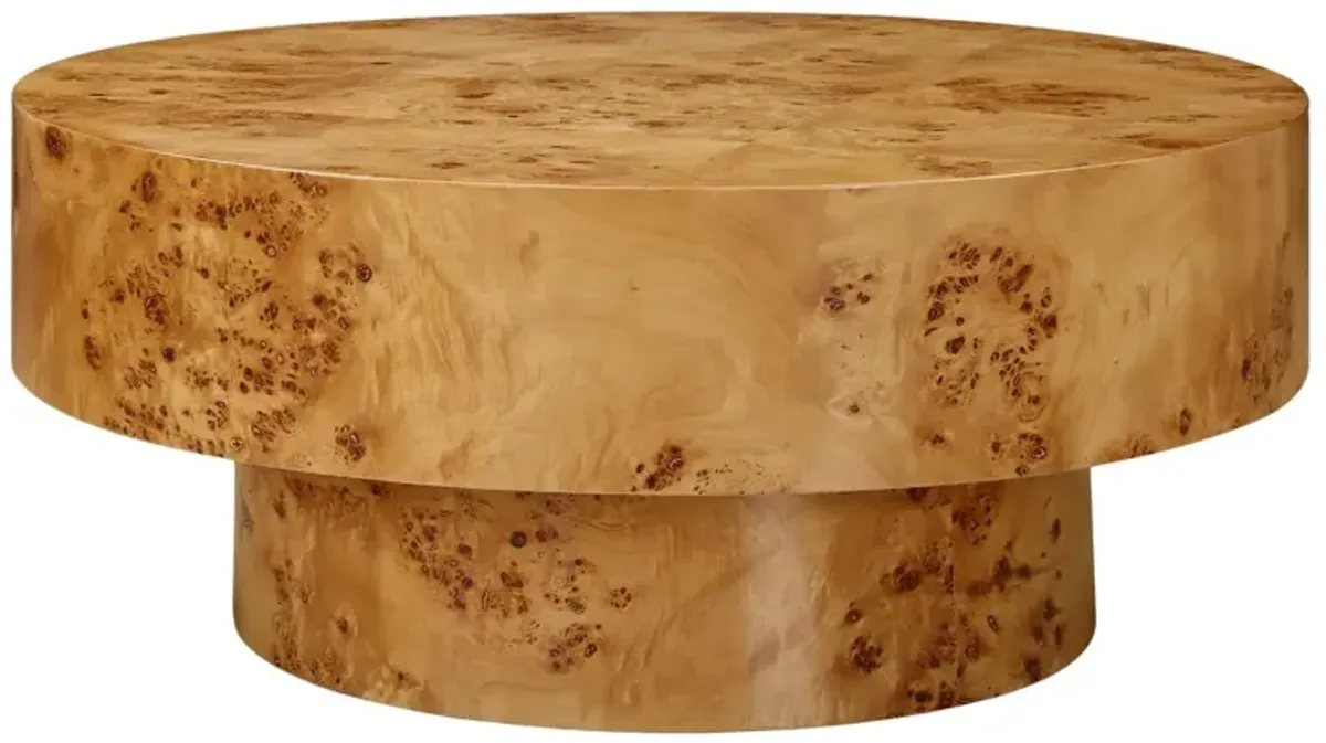 Juliet Burl 35" Round Coffee Table, Natural
