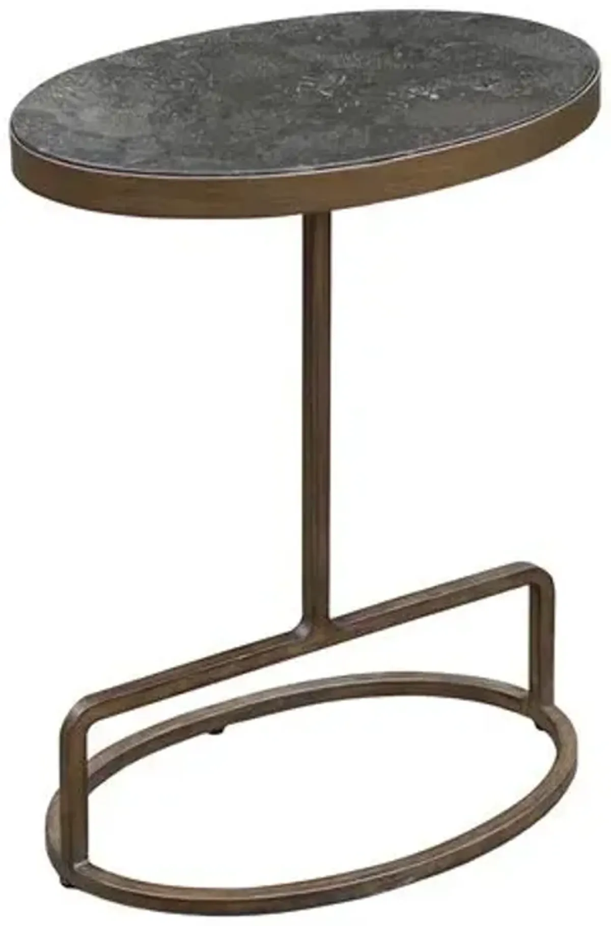 Rosa Marble Oval Accent Table - Gray - 23Hx18Wx12D in