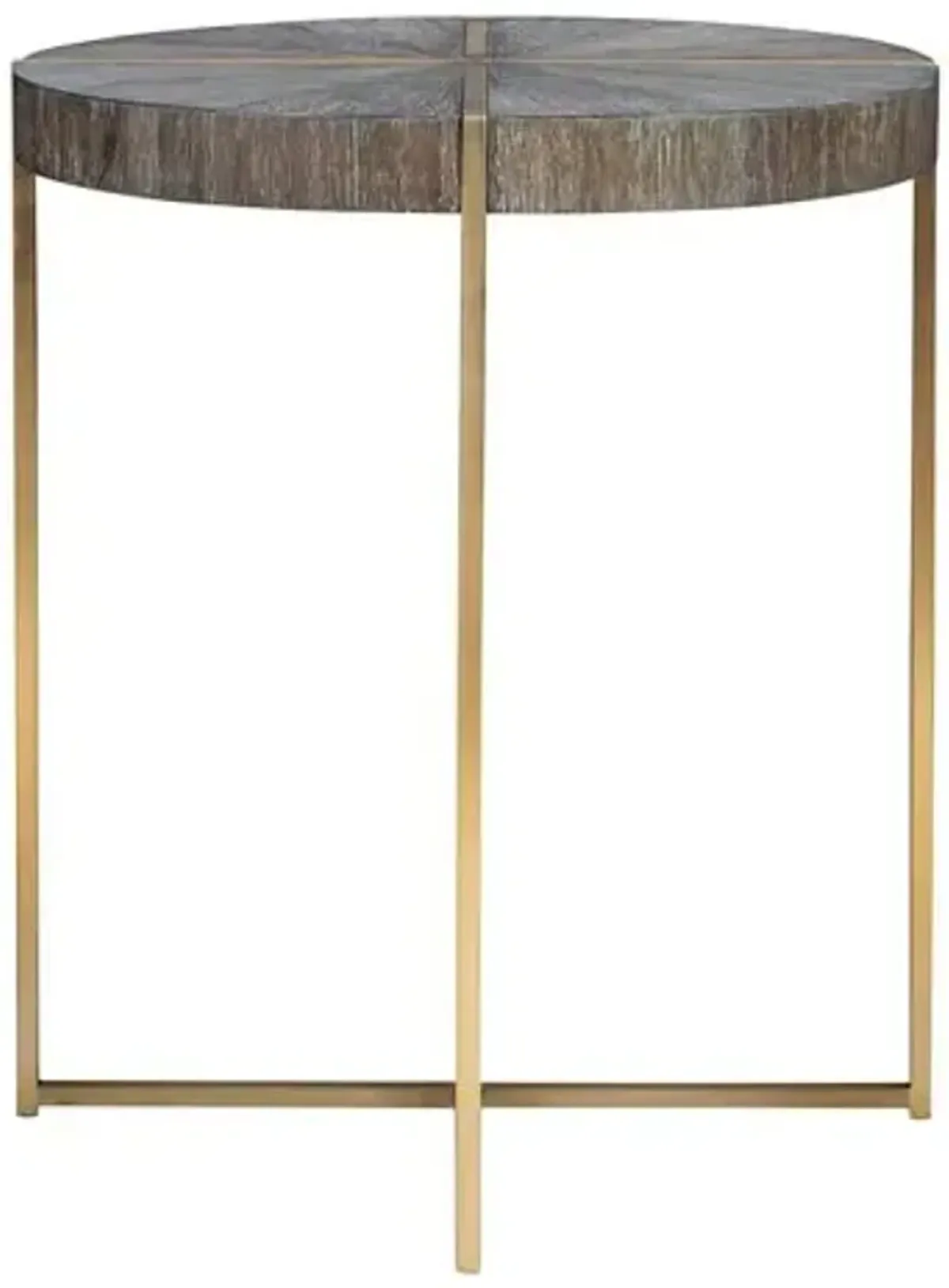 Nolwen Accent Table - Brass/Brown/Natural - 24Hx20Wx20D in
